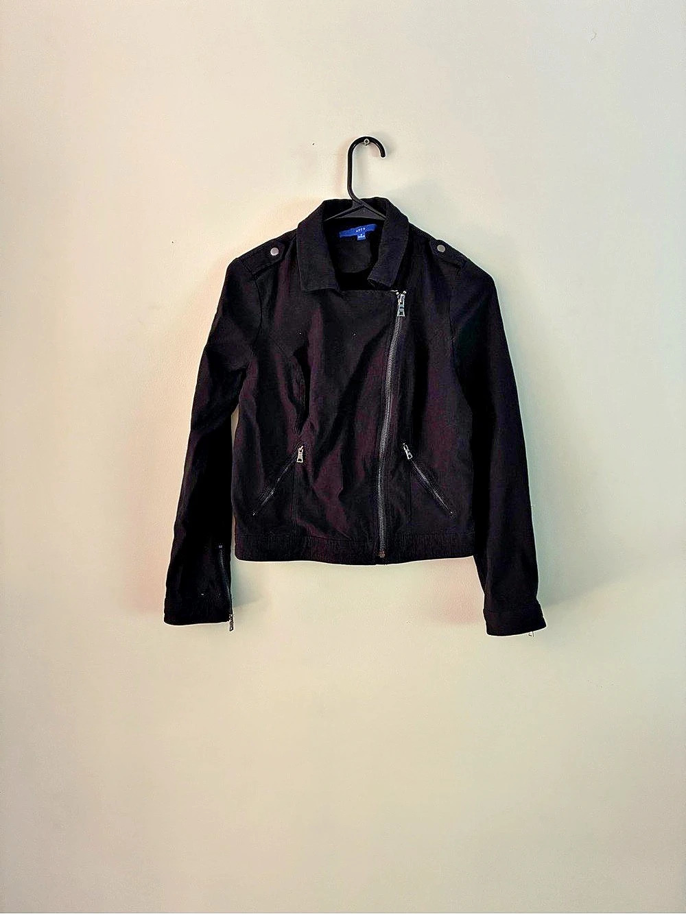 APT.9 Women'Small Black Moto Jacket Size Small Like New